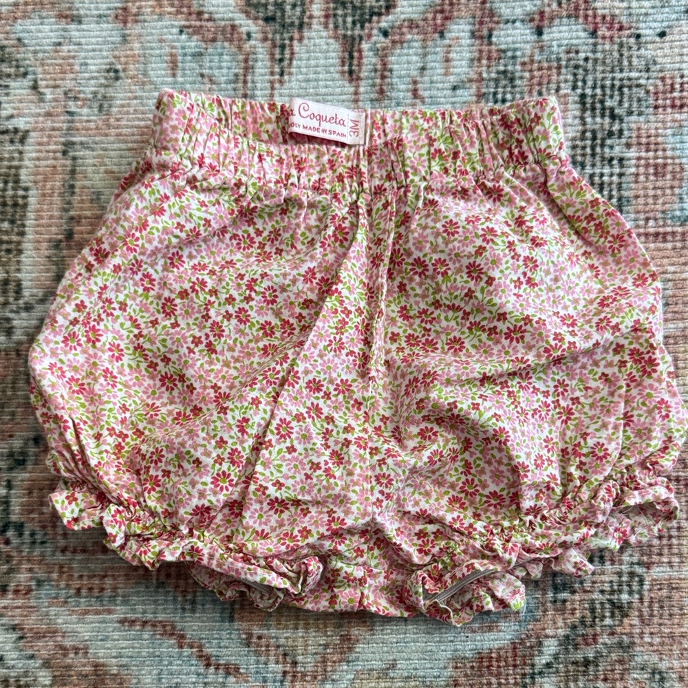 Coqueta Floral Diaper Cover - Pink and Green